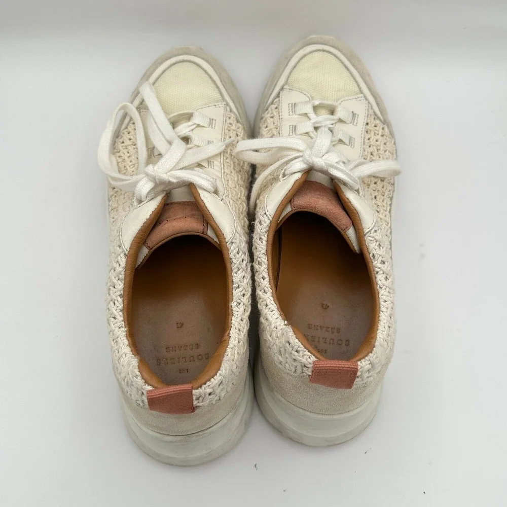 Sezane Souliers Sama Sneakers Shoes‎ Womens Size 10 Beige Crochet Luxury Indie